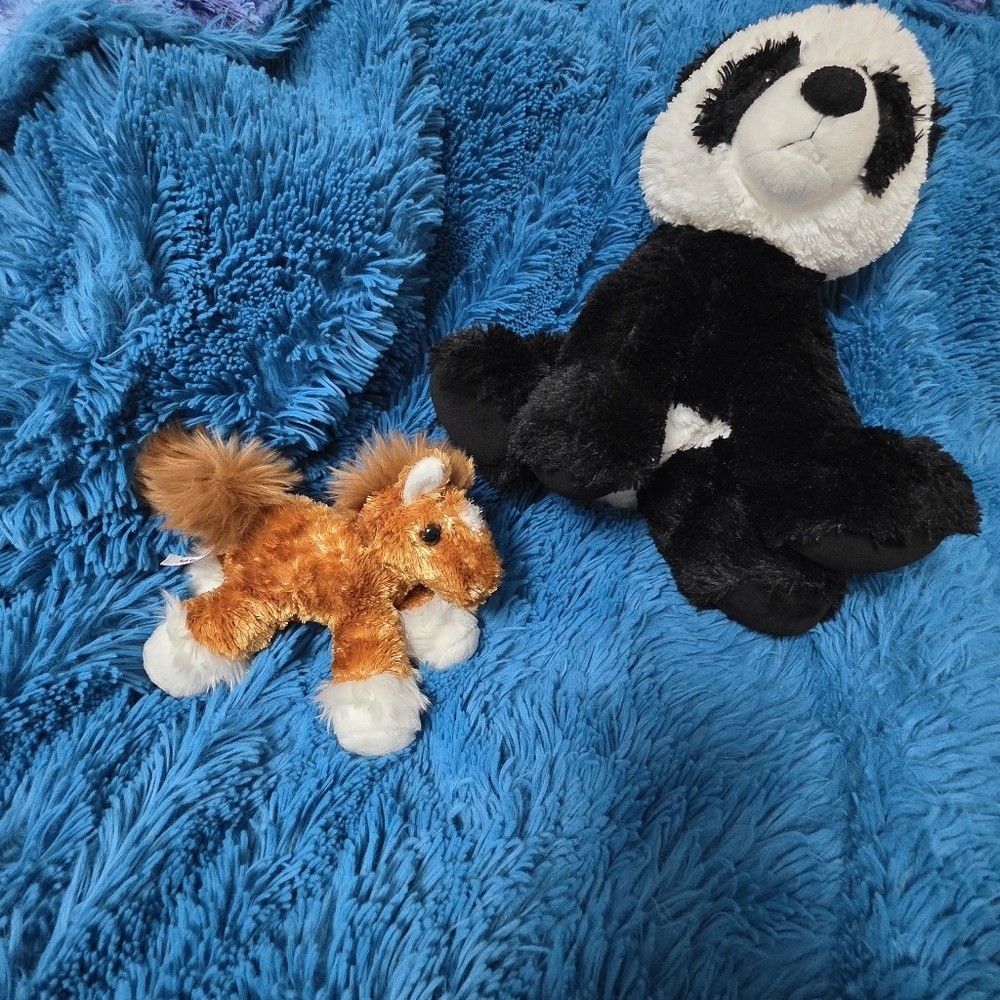 Aurora Panda And Horse Plush Toy Animals